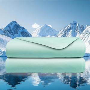 Cooling Comforter, Summer Blanket for Hot Sleepers- All Season Bedding Bedding to Keep Cool for Night Sweats, Breathable Lightweight Soft & Silk Smooth, 90x90 Inches, Queen Size (Light Green)