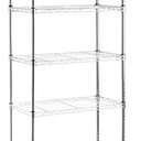 5 Shelf Medium Adjustable Heavy Duty Storage Shelving Unit on 4" Wheel Casters, Metal Organizer