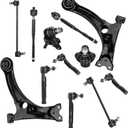 Front Left & Right Side Lower Control Arms w/Ball Joints Sway Bar Links Tie Rods Suspension Kit for 2003-2008 Toyota Corolla (10PCs)