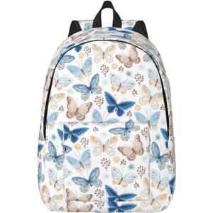 Travel Laptop Backpack - Butterfly print Computer Canvas Backpack Bag with Adjustable Straps (Small)
