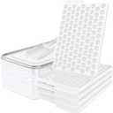 WIBIMEN Mini Ice Cube Trays, Small Tiny Round Pebble Crushed Nugget Ice Trays for Freezer with Lid - Chilling Drinks Coffee Juice(4 Pack/0.55In - White) (4Pack/0.55In)