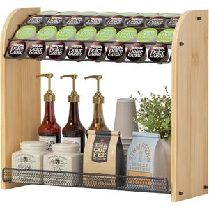 K Cup Holder Coffee Pod Organizer for Coffee Bar Accessories, K Cup Holders for Counter, Large Capacity K Cups Holder, Easy Assembly Coffee Station Organizer for Countertop (28 Coffee Pods At Least)