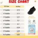 FEETCITY Toddler Slip On Shoes Boys Girls Wide Toddler Tennis Shoes Sports Walking Sneakers (Blue Green)