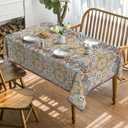 Horaldaily Boho Bohemia Style Tablecloth 60x84 Inch Rectangular, Vintage Country Rustic Farmhouse Magical Fall Yellow Washable Seasonal Table Cover for Party Picnic Dinner Decor