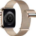 Double Magnetic Compatible for Apple Watch Band Ultra 2,SE, Stainless Steel Strap Metal Mesh Sport Loop for iWatch Bands 38mm 40mm 41mm 42mm 44mm 45mm 46mm 49mm Series 10/9/8/7/6/5/4/3/2/1 Women Men