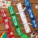 Melisheer Christmas Crackers, 12 Pack No Snap Christmas Party Favors with Snowflake Design, Xmas Poppers with Crown and Joke, Perfect for Christmas Gifts Xmas Table Holiday Party Supplies