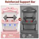 Meulife Potty Training Seat, Upgrade 2 in 1 Potty Training Toilet for Toddler, Toddler Toilet Seat for Boys Girls with Support Bar, Anti-Slip Pad and Step Stool (Pink)