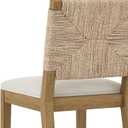 Nathan James Beacon Bohemian Boucle Bar Stool with Back, Bar Height Kitchen Island Chair, Seagrass Bar Stool, Cream Boucle/Brushed Light Brown