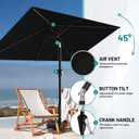 AreShark 6.5' x 10' Rectangular Patio Umbrellas for Outdoor, Outdoor Table Umbrella, Large Outdoor Patio Umbrellas with 6 Sturdy Ribs for Pool, Garden, Deck & Market (Black)