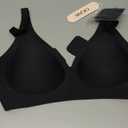 OEAK Womens Deep V Bras Wireless Comfortable Bra Supportive No Underwire Bras Tshirt Push Up Bralettes Plunge Seamless Bra, M