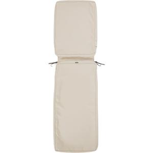 Classic Accessories Montlake Water-Resistant 80 x 26 x 3 Inch Outdoor Chaise Lounge Cushion Slip Cover, Patio Furniture Cushion Cover, Antique Beige, Patio Furniture Cushion Covers