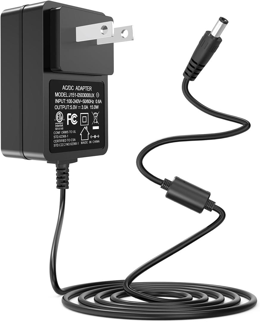 5V Power Cord for Crosley Record Player,5V Adapter Replacement for Crosley CR8005F CR8005D CR8005F-GA CR8005F-WO CR8005D-TU CR8005D-BL Cruiser Plus Portable Phono Charger Power Cord