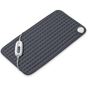 Beurer UHP26DRKGRY Heating Pad for Back/Shoulder/Neck/Knee/Leg, Soft Fabric, Fast Heating, XL Size 12 x 24, 6 Temperature Settings, 2-Hour Auto-Off, Machine Washable