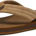 Quiksilver Carver Suede Flip Flops for Men, Arch Support Athletic Mens Sandals, Size 6 to 16 Thong Mens Slides. (13, Tan/Solid)