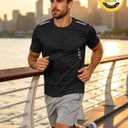 MAGCOMSEN Men's Workout Shirts Quick Dry Lightweight Short Sleeve Shirt (Black, M)