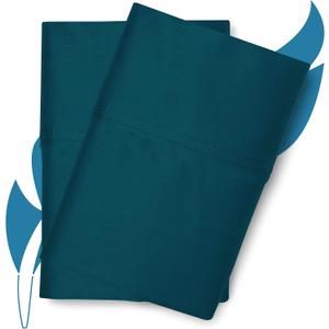 100% Egyptian Cotton King Pillow Cases Set of 2 - Luxury 800 Series Elite Collection Long Staple Cotton Pillow Cases (Teal), Silky Soft Hotel Quality Pillowcovers for Comfy Sleeping