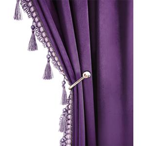 Fazhesici Purple Blackout Velvet Curtains 96 inches Long Windows Rod Pocket Drapes with Tassels Soundproof Thermal Curtains for Living Room 2 Panels Set 52" x 96"