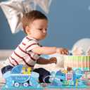6 Pcs Blue Baby Shower Wooden Table Decorations It's a Boy Baby Shower Centerpieces Welcome Boy Gender Reveal Party Table Topper Decors for Newborn Announcements Birthday Spring Party Photo Props