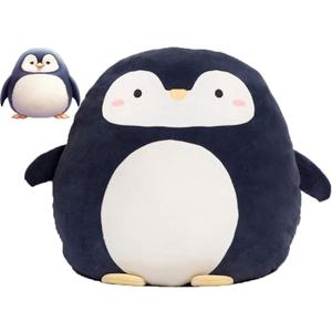 Soft Flat Penguin Plush Hugging Pillow Cute Navy Blue Penguin Stuffed Animal Plushies Toys Kids Anime Cushion for Birthday, Valentine's Day, Christmas...16.5 Inch
