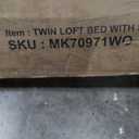 Merax Wood Twin Size Loft Bed with Slide and Ladder, Multifunctional Design Wooden Low Loft Bed Easy Assembly, No Box Spring Needed (44.4''H, Natural)