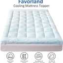 Favorland Mattress Topper King Size - Cooling Extra Thick Breathable Viscose Made from Bamboo Mattress pad - Soft Quilted Fitted Mattress Cover with 900 GSM Down Alternative Fill (8-21”Deep Pocket)