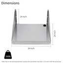 Stainless Steel Microwave Shelf, 24"x24" 220 lb Metal Appliance Wall Mount Shelf for Commercial Restaurant, Kitchen, Garage and Utility Room