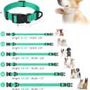 2 x Taglory Reflective Adjustable Dog Collars for Puppy Small Medium Large Dogs, Thin Nylon Webbing and Quick Release Plastic Buckle(Teal Green, X-Large) (XL(1.25"x18-28"))