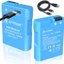 Artman EN-EL14 EN-EL14a Battery 1600mAh 2-Pack with 2-in-1 Type-C Fast Charging Cable for Nikon D3100 D3200 D3300 D3400 D3500 D5100 D5200 D5300 D5500 D5600 DF Coolpix P7000 P7100 P7700 P7800 Cameras