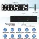 CHKOSDA Digital Wall Clock, Oversize Led Digital Clock with Auto Dimmer, Huge Countdown Timer with Remote Control, 27" Wide Led Display, 6 Digits, Wall Mount, Date and Temperature (White), Large