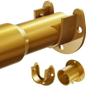 Mavivegue Closet Rod, 17 to 57 Inch Gold Adjustable Closet Rods for Hanging Clothes, Hanging Rod for Closet Wardrobes Laundry RV, Bathroom