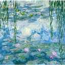 TAOPAOLAB Impressionist Paint by Numbers Kit for Adults - DIY Water Lilies with Hanging Willow Painting on Canvas 16x20In, Framed Acrylic Paint Set for Beginners, Monet-Inspired Art Kit for Home