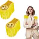 SUPERFINDINGS 1 Pair 2Pcs Gold Fringe Epaulettes Honor Guard Fringe Epaulet Orchestra Uniforms Shoulder Epaulettes Clothes Accessories for Halloween Cosplay Carnival Dress Up