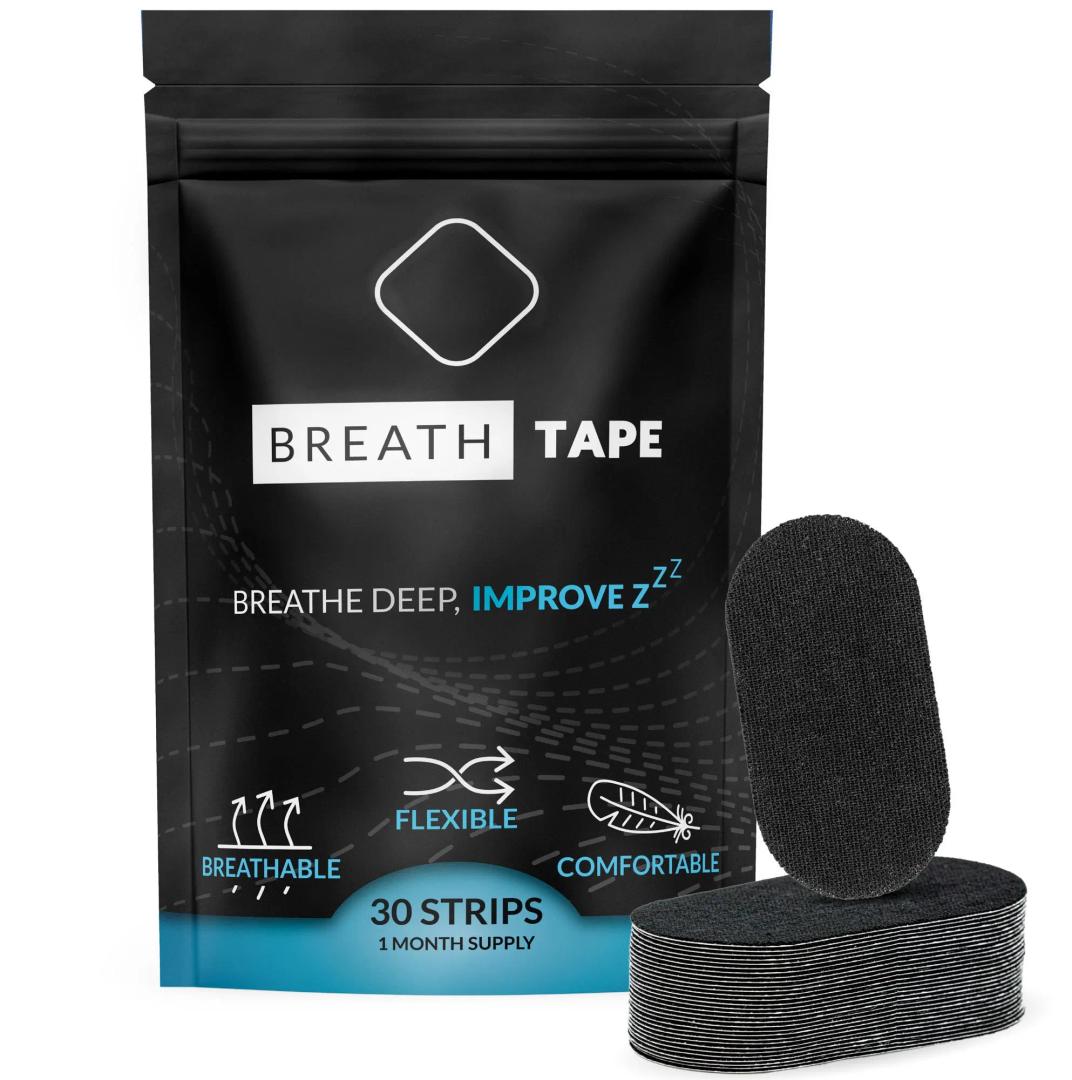 BREATH Tape (30 strips) Mouth Tape for Sleeping, Hypoallergenic, Medical Grade, Woven Cotton for Comfort and Gentle Pain Free Removal, Pack of 2