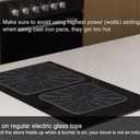 Lazy K Induction Cooktop Mat - Silicone Fiberglass Scratch Protector - for Magnetic Stove - Non slip Pads to Prevent Pots from Sliding during Cooking - Square (9inches) Black