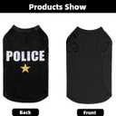 BINGPET Police Dog Shirts,Soft Cotton Puppy Tshirt,Breathable Lightweight Dog Costumes Tank Top Vest,Machine Washable Stretchy Clothes for Small Medium Large Dogs Boy Girl