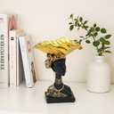 African Statues Tribal Woman Sculpture,9.5" Resin Figure Bust Figurine for Home Decor,Living Room/Table Top/Bookshelf/Coffee Tables(C01CD106)