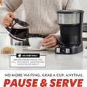 Gourmia Drip Coffee Maker  5 Cup, One-Touch Brew, Pause & Serve, Adjustable 4 Hr Keep Warm, EZ-View Water Window, Black