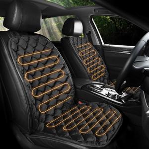 ESMING Driver Or Passenger Car Seat Cushion for Full Back and Seat Black