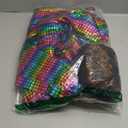 Men's 70s Disco Costume Shiny Metallic Sequin Suits Set Prom Party 2 Piece Outfits (3X-Large)