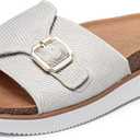 Skechers Women's Lifted Comfort-Restless Wave Slide Sandal, Off White, 6