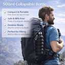 Collapsible Water Bottles,16oz Capacity Portable Reusable Silicone Water Bottle,Leak-proof,with buckle,foldable storage,Lightweight Durable for Fitness,Cycling,Sports,Camping,Hiking (Grey+Pink)
