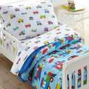 Wildkin Kids Cotton Toddler Comforter Set – Soft & Lightweight, Fits Standard Crib Mattress - Trains, Planes, and Trucks