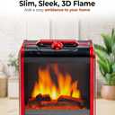 Comfort Zone Electric Mini Fireplace Space Heater with Realistic 3D Flame, Stay-Cool Body, Carry Handle, Overheat Sensor, and Safety Tip-Over Switch, Ideal for Home, Bedroom, & Office, 1,200W, CZFP1