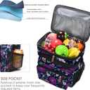 MIYCOO Lunch Bag & Lunch Box for Women Men, Double Deck Leakproof Insulated Soft Large Adult Camping Cooler bag for Work, Beach, Picnic, Travel (Purple Flower, 15L)