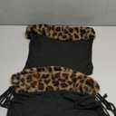 2000S Sexy 2 Piece Leopard Club Outfits, Ruched Tube Strapless Crop Top, Low Rise Booty Shorts Casual Going Out Rave, M, Black-brown Cheetah