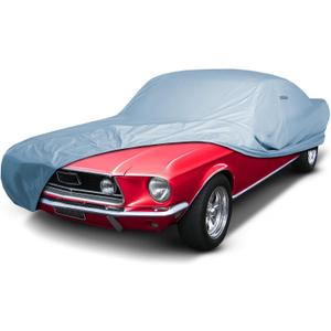 iCarCover Custom Car Cover for 1964-1968 Ford Mustang Waterproof All-Weather Rain Snow UV Sun Protector Full Exterior Weatherproof Indoor Outdoor Car Cover (Sky Gray)