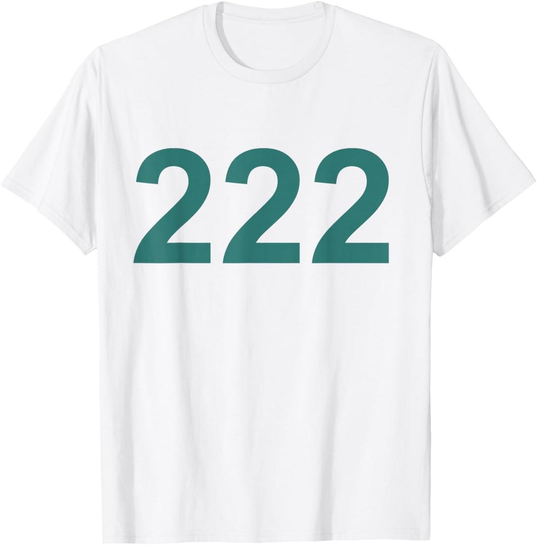 Number 222 in Green Font on Light Background Fun Halloween T-Shirt