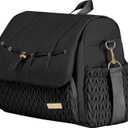 Hannah & Sophia Belle Convertible Diaper Backpack and Messenger Bag Black