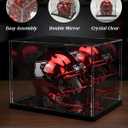 Mini Helmet Display Case with UV Protection & Mirror Back | Clear Acrylic Showcase for 1:2 Scale Football, Baseball & Sports Memorabilia | 7.9" x 5.9" x 5.9" Dustproof Box