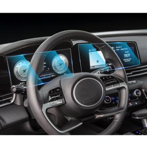 CDEFG 2PCS Tempered Glass Elantra Screen Protectors, 10.25" Touchscreen (1*) & 10.25" Digital Gauge (1*), for Hyundai Elantra 2021 2022 2023 2024 2025 2026